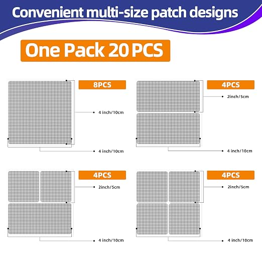 KING MOUNTAIN Grey Window Screen Repair Patch, Strong Adhesive & Waterproof - Image 4