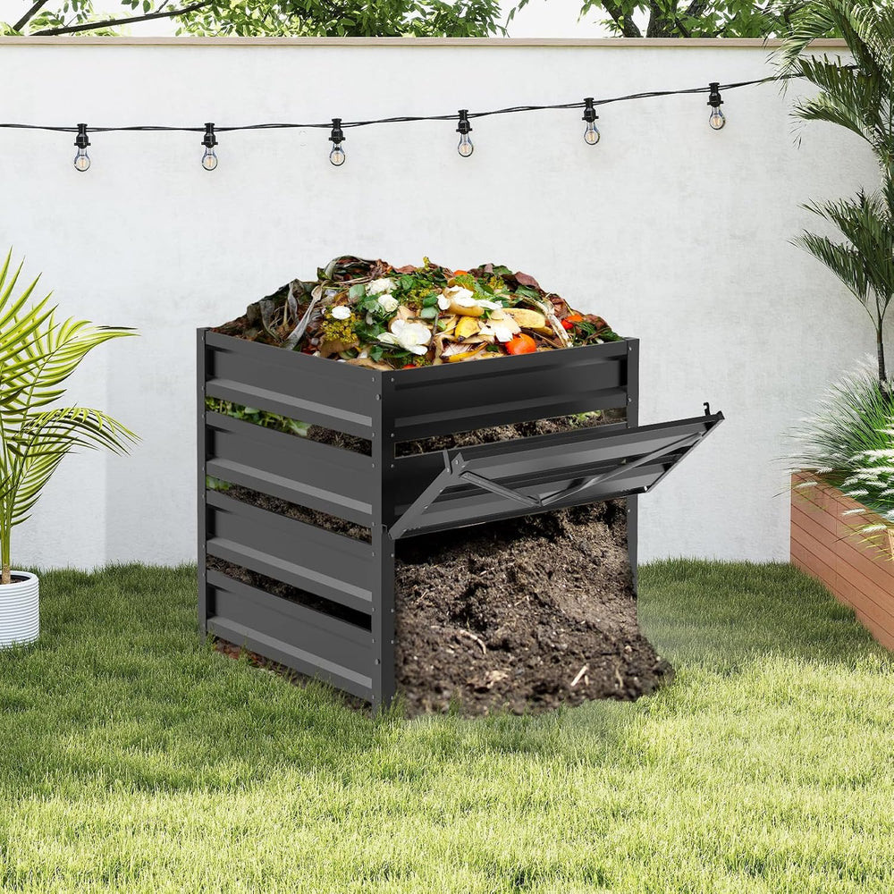 Compost Bin Outdoor -170 Gallon Composter with Rust-Proof Coating, Painted Fi...