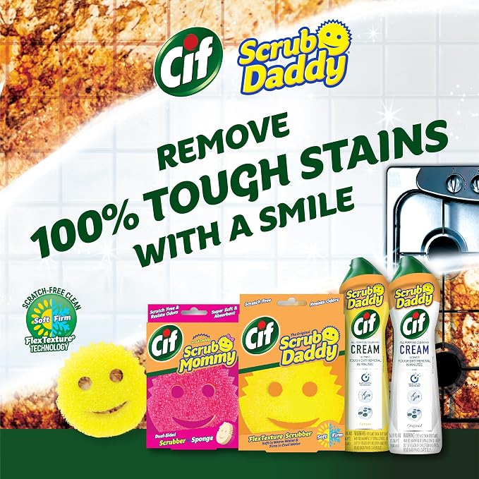 Scrub Daddy Sponges & Cif All Purpose Cleaner, Lemon - Image 2