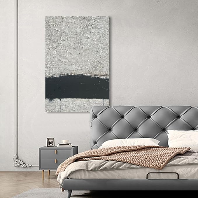 NANKAI Hand-painted Minimalism Black and Gray Art Oil painting Canvas Abstract - Image 4