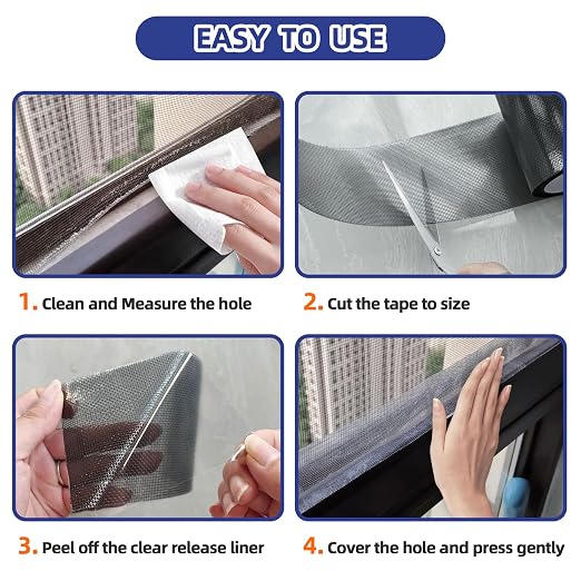 KING MOUNTAIN Black Window Screen Repair Tape, 3inX20FT Heavy Duty Screen - Image 5