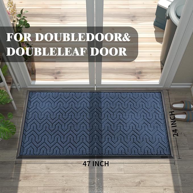 Yimobra Large Door Mat Outside Entrance 47x24, Waterproof Heavy Duty Outdoor - Image 2
