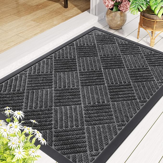 Smiry Front Door Mat Outside Entrance, Heavy Duty Outdoor Indoor Mat, Natural - Image 8