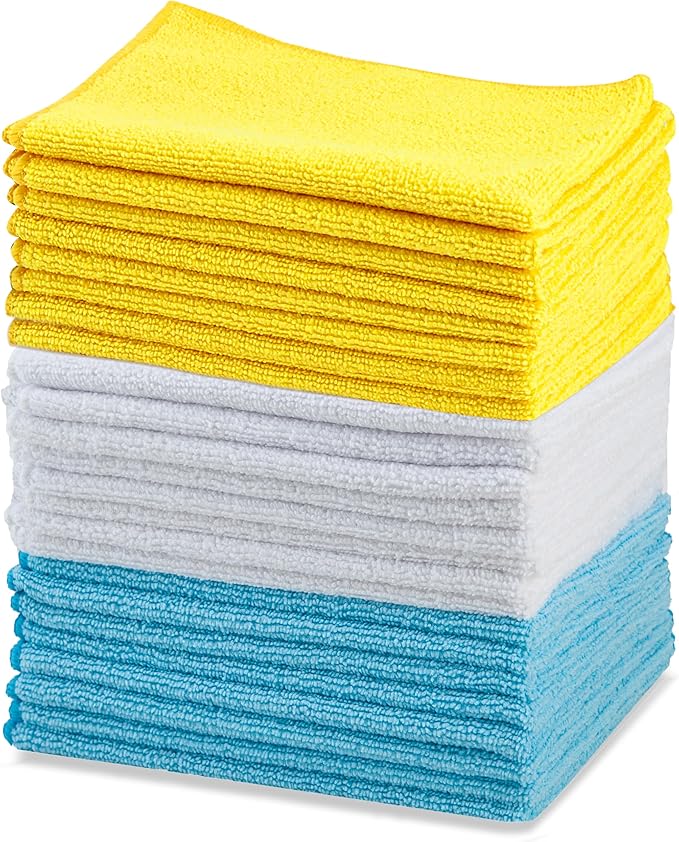 Amazon Basics Microfiber Cleaning Cloths, Ultra Absorbent, Lint Free, Streak by AmazonBasics