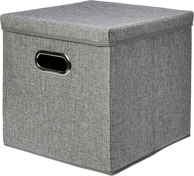 Amazon Basics Foldable Burlap Cloth Cube Storage Bin - Image 2