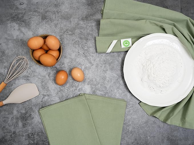 Sage Green Flour Sack Tea Towels - Image 2