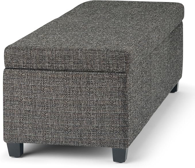 SIMPLIHOME Avalon 48 inch Wide Contemporary Rectangle Storage Ottoman Bench in - Image 11
