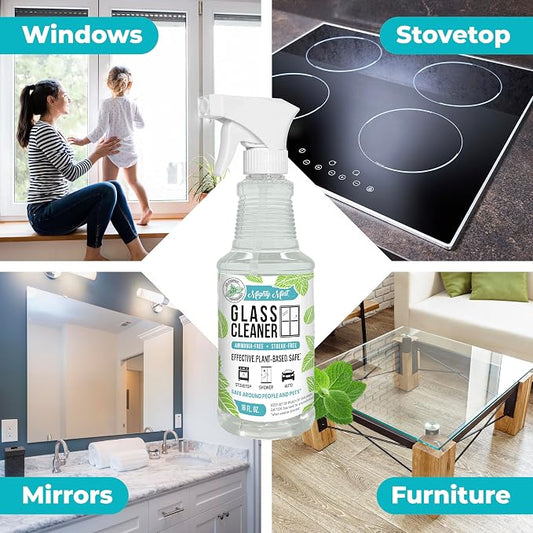 Mighty Mint Glass Cleaner, Ammonia-Free, Streak-Free Spray - Image 2