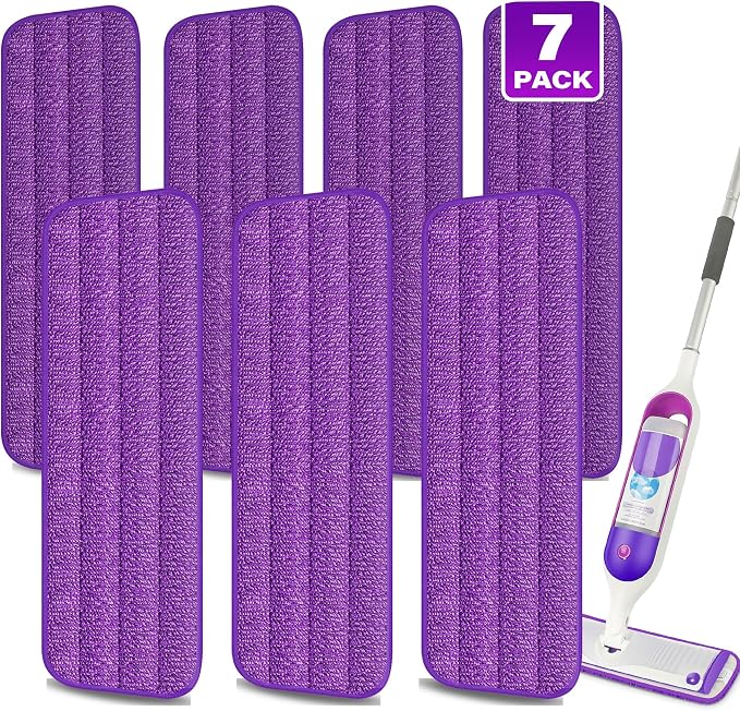 7 Count Reusable Mop Pads for Swiffer PowerMop -MEXERRIS Microfiber Wet Mops by MEXERRIS