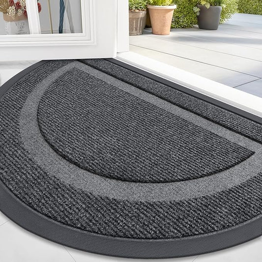 OLANLY Half Circle Door Mat Indoor Outdoor Entrance Welcome, Waterproof by OLANLY
