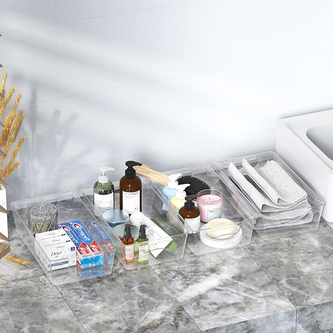Simple Houseware 4 Pcs Kitchen Clear Bin Storage Organizer - Image 5