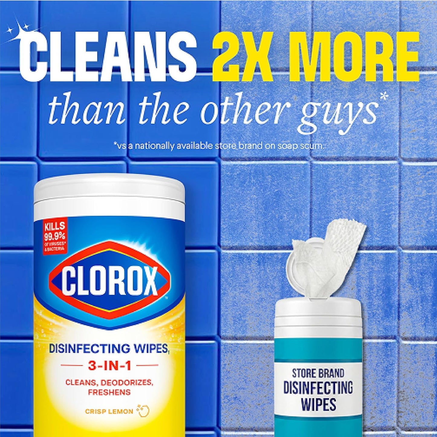 Clorox Disinfecting Cleaning Wipes, Bleach Free, Crisp Lemon, 35 Count (Pack May Vary)