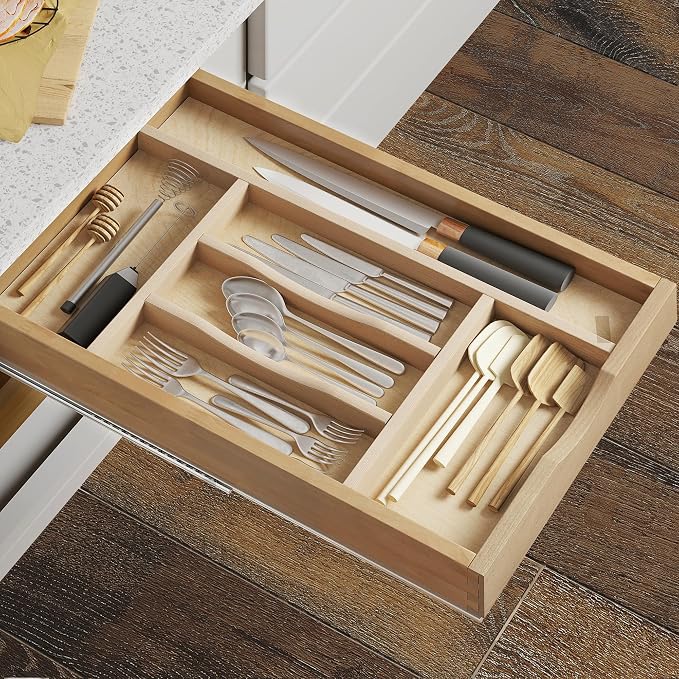WelFurGeer Premium Wooden Silverware Organizer - Image 2