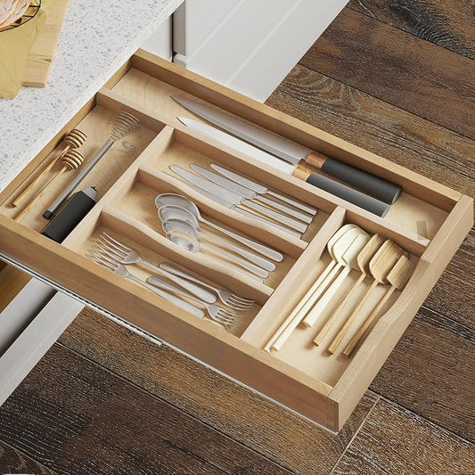 WelFurGeer Premium Wooden Silverware Organizer - Image 2