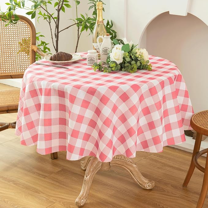 Waterproof Plaid Tablecloth Fabric by Essifunia
