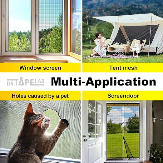 Black Window Screen Repair Tape, 4 in X 15 FT, Screen Repair Kit - Image 5