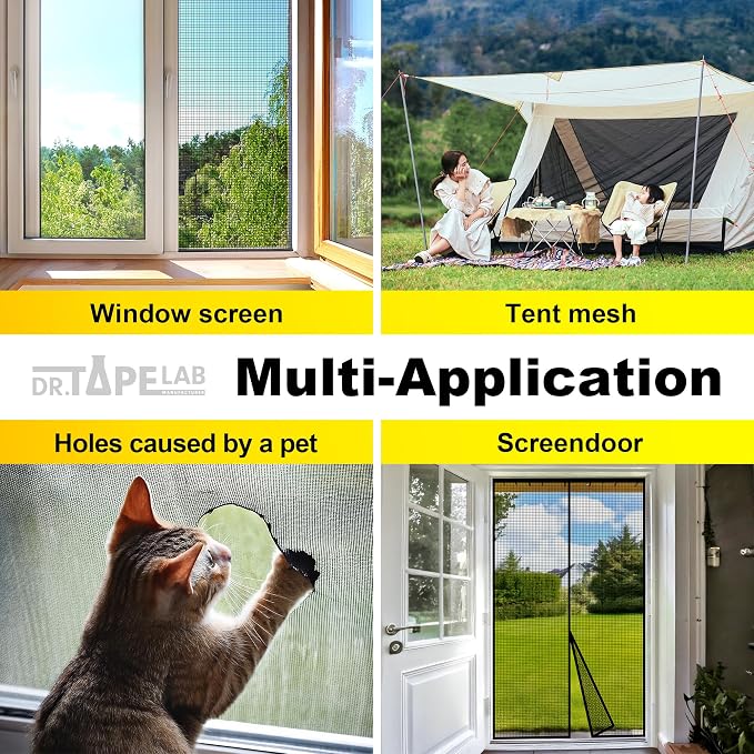Black Window Screen Repair Tape, 2 in X 15 FT, Screen Repair Kit - Image 5