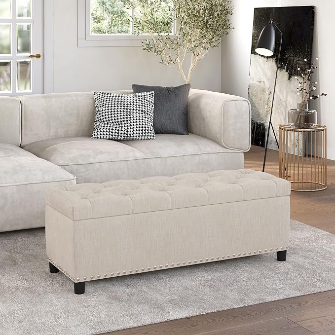 BELLEZE 47" Storage Ottoman, Storage Bench - Image 11