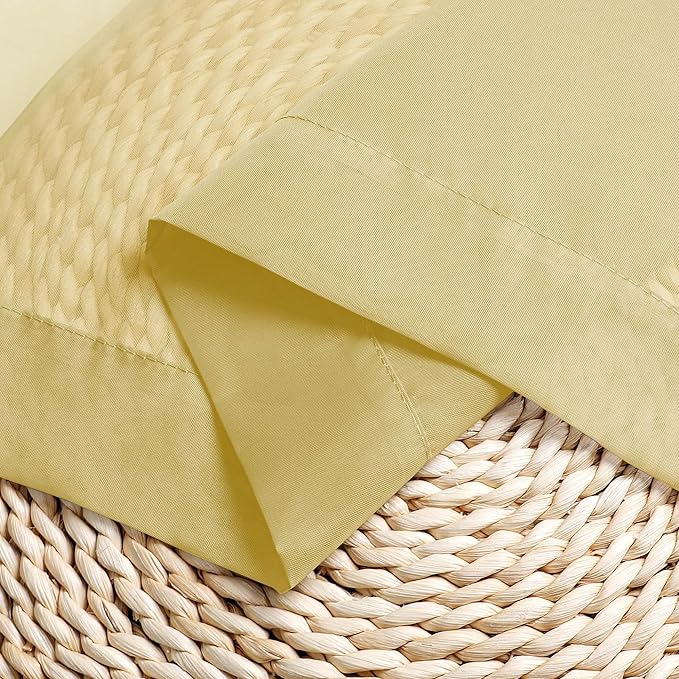 Chyhomenyc Yellow Sheer Curtains 63 Inch Length 2 Panels, Light Filtering Airy - Image 4