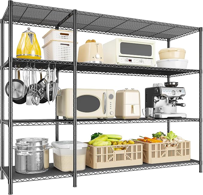 52.36''W Storage Shelves Metal Shelving Unit Load 1120LBS 4 Tier Wire Shelving by Romorgniz