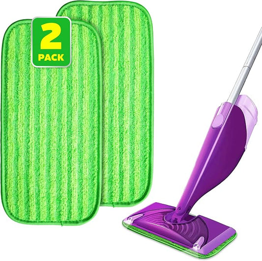 2 Pack Reusable Microfiber Mop Pads, Compatible by BEFANTY