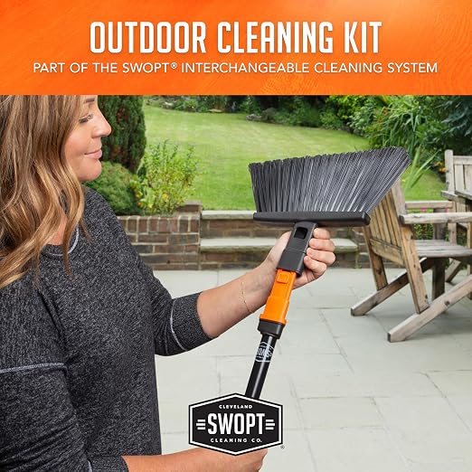 SWOPT Angled Broom Head + Push Broom Head + 17” Steel Dustpan – Multi-Surface - Image 5