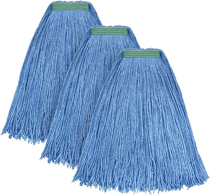 Matthew Cleaning 20oz 3Pack Cotton Floor Mop, Cotton Looped-Open String Heavy by MATTHEWCLEANINGPRODUCTS
