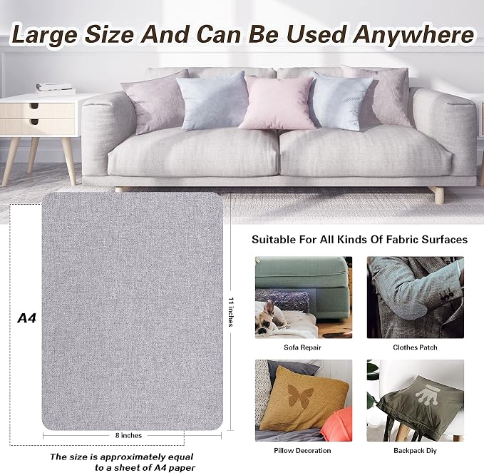 Fine Linen Repair Patches, Self-Adhesive Linen Fabric Patches, 8X11 inch 2 PCS - Image 3
