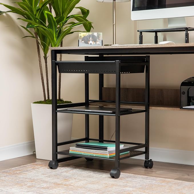 Mind Reader Cart with Covered Compartment, Office Organizer - Image 2