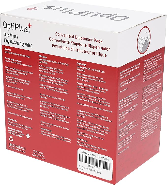 OptiPlus Eyeglass Lens Wipes l Pre-Moistened l Cleaning Wipes - Image 4