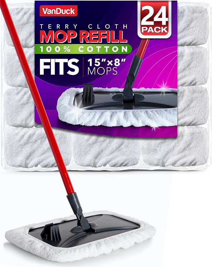 VanDuck 100% Cotton Terry Mop Pad 15x8 inch by VanDuck
