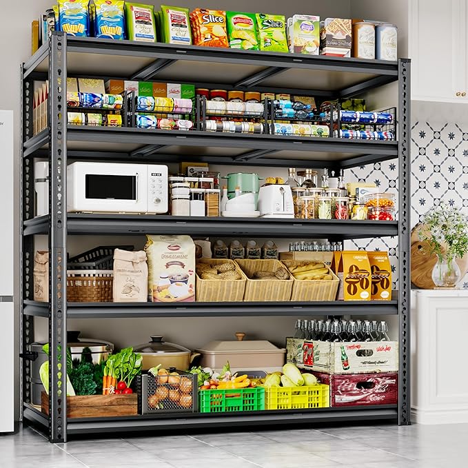 48"W Garage Shelving, 3050LBS Storage Shelves Heavy Duty, 5 Tier Metal Shelving - Image 6