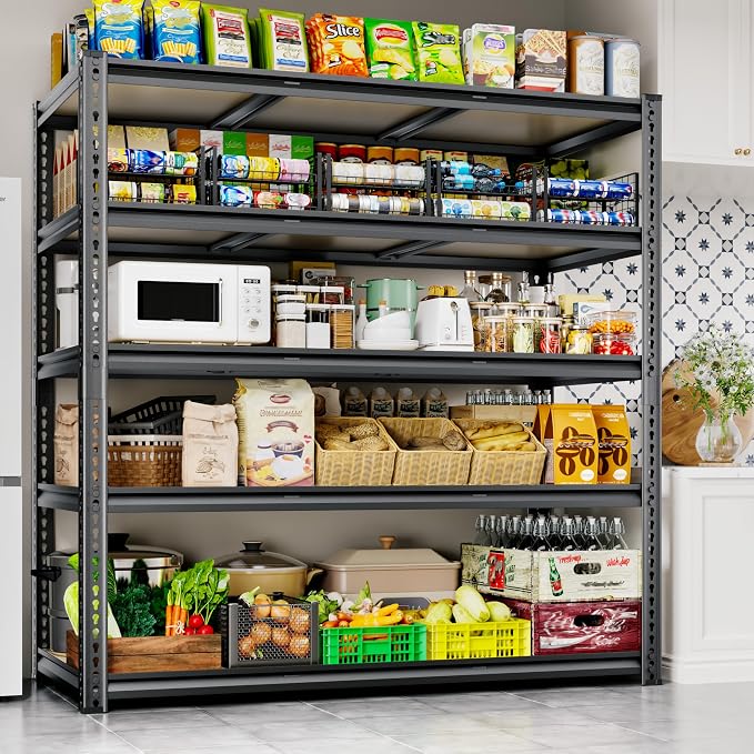 48"W Garage Shelving, 3050LBS Storage Shelves heavy duty, 5 Tier Metal Shelving - Image 2