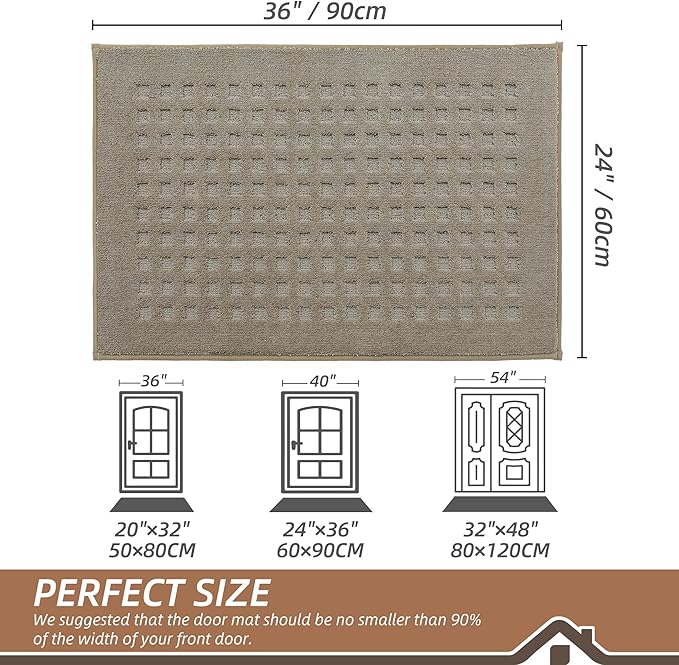 BEQHAUSE Waffle Door Mats Indoor 24"x36", Dog Mat - Image 2