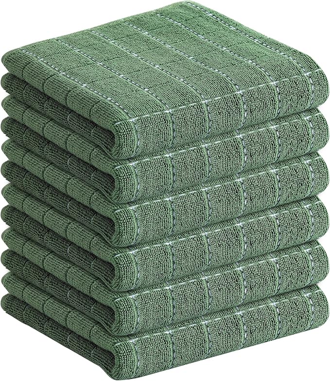 Homaxy 100% Cotton Terry Kitchen Towels, Checkered Designed, Soft and Super by Homaxy