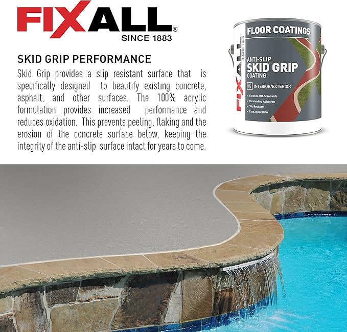FIXALL Skid Grip Anti-Slip Coating, 1 Gallon, Exceeds ADA Standards, - Image 3