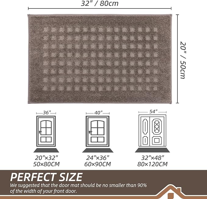 BEQHAUSE Waffle Door Mats Indoor 20"x32", Dog Mat - Image 2