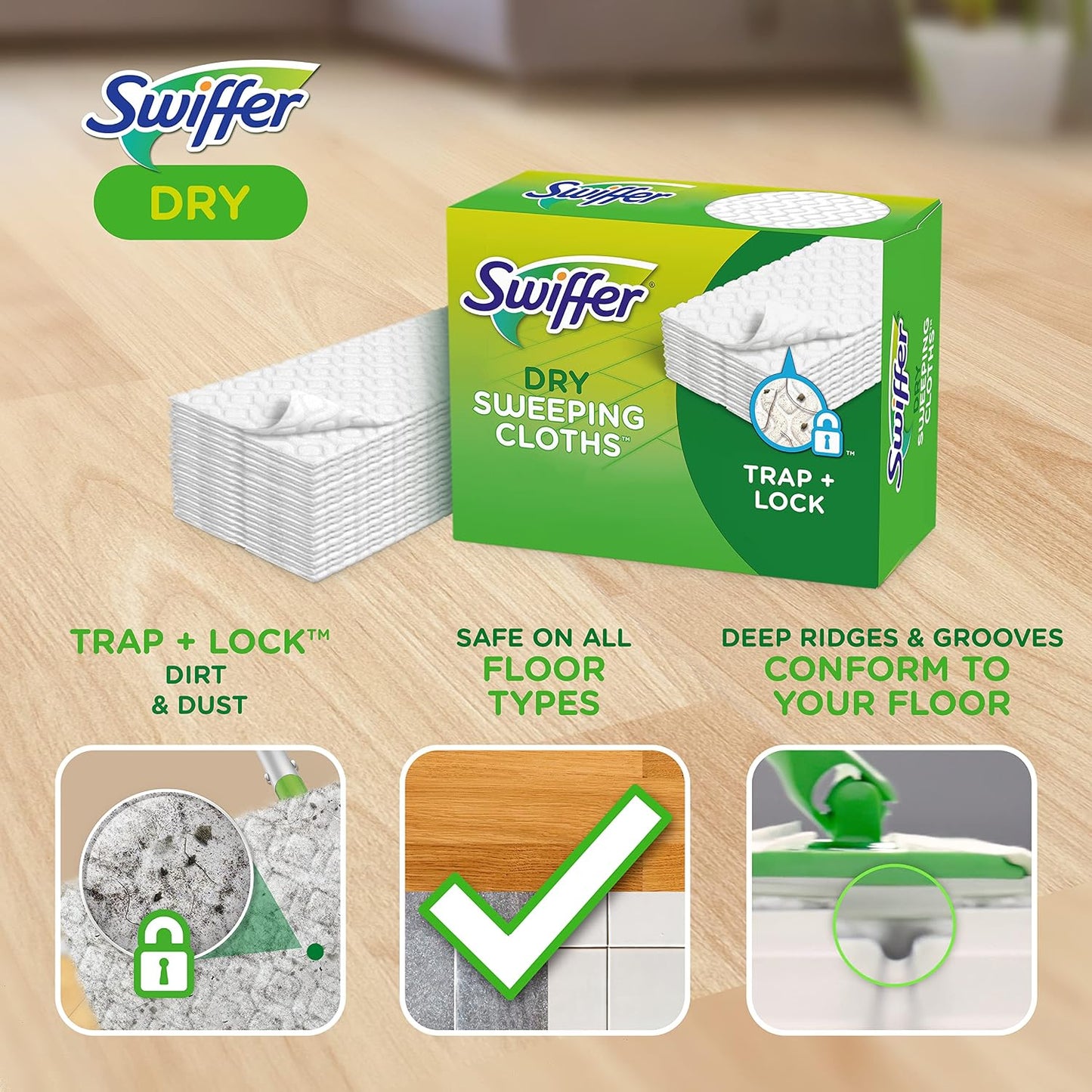 Swiffer Disposable Cloth Dry Sweeping Refills, 16 Count