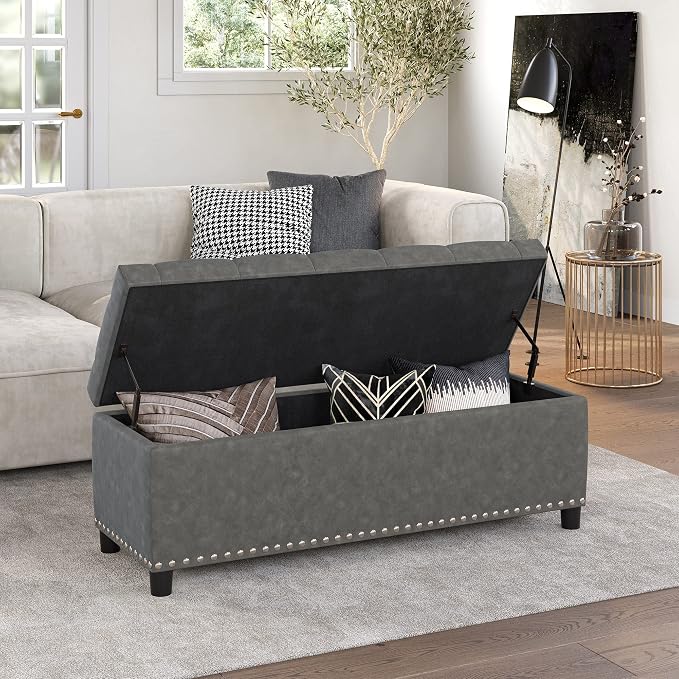 BELLEZE 47" Storage Ottoman, Storage Bench - Image 7