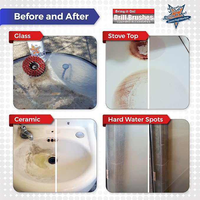 BRING IT ON! CLEANER Water Spot Remover Plus 2 Drill Brushes, Clean Tile - Image 7