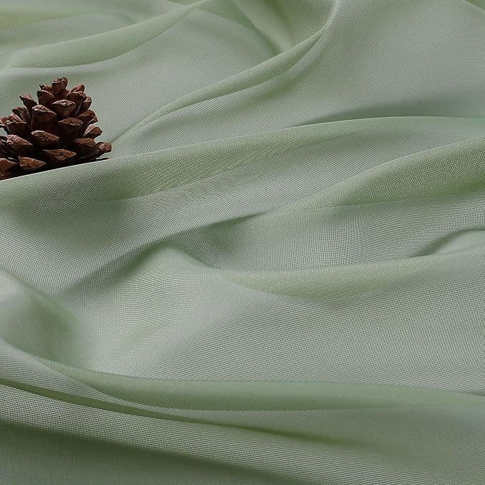 Chyhomenyc Sage Green Sheer Curtains 78 Inches Long 2 Panels Set - Image 8