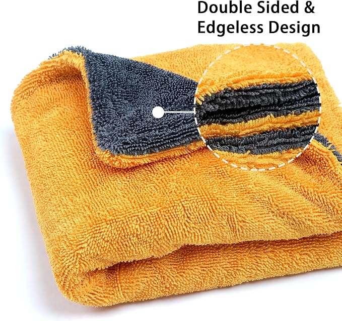 Greenfound Microfiber Towel for Cars, 1000GSM Car Drying Towel, Double Twist - Image 2