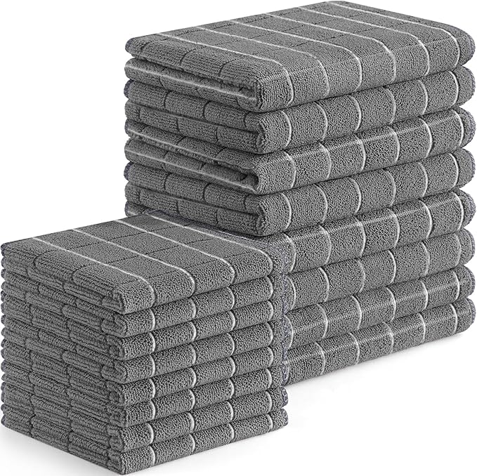 Homaxy Microfiber Kitchen Towels and Dishcloths Set, 16 Pack Soft and Absorbent by Homaxy