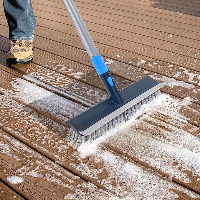 KeFanta Deck Brush with Long Handle, 2 in 1 Floor Scrub Brush - Image 4