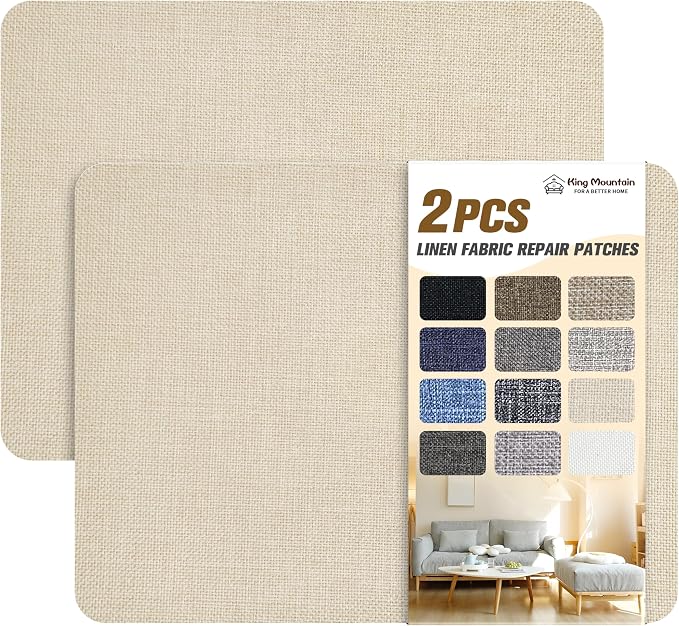 Coarse Linen Repair Patches, Self-Adhesive Linen Fabric Patches, 8X11 inch 2 PCS by ForABetterHomeLife