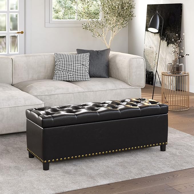 BELLEZE 47" Storage Ottoman, Storage Bench - Image 11
