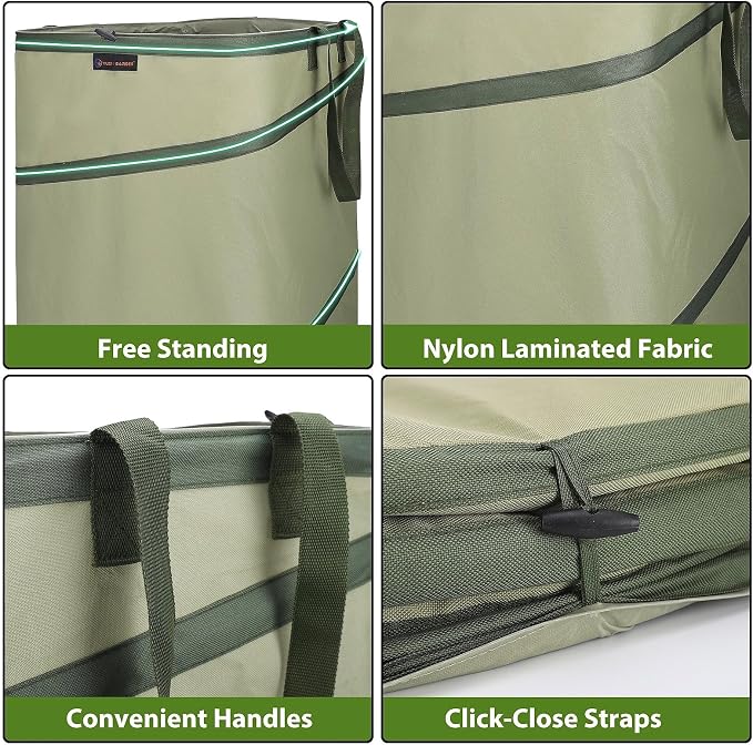 YUDI & GARDEN 46 Gallon Square Collapsible Yard Waste Containers｜Collapsible - Image 6