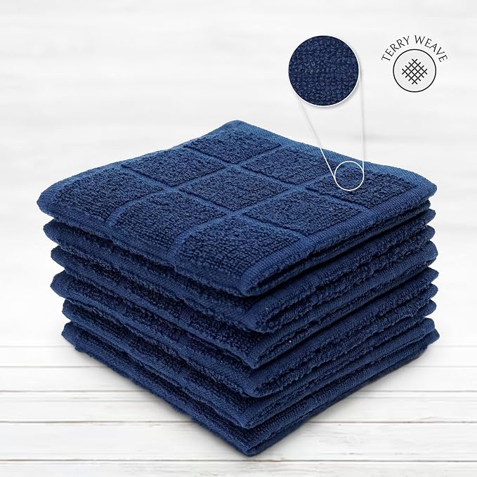100% Cotton Terry Dish Cloth & Dish Towel, 6 Pack, Super Soft and Absorbent - Image 3