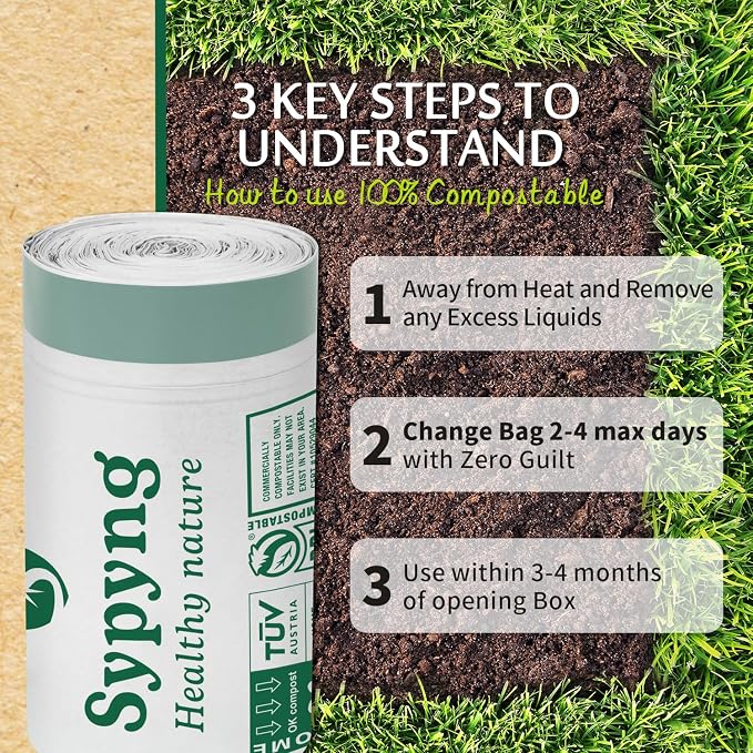 Compostable Kitchen Waste Trash Bags 3-4 Gallon Heavy Duty 100% Biodegradable - Image 7