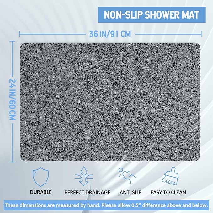 Non-Slip Bathtub Mat, Anti Slip Shower Mat, Fast Drying Bathtub Mats, Foot - Image 2